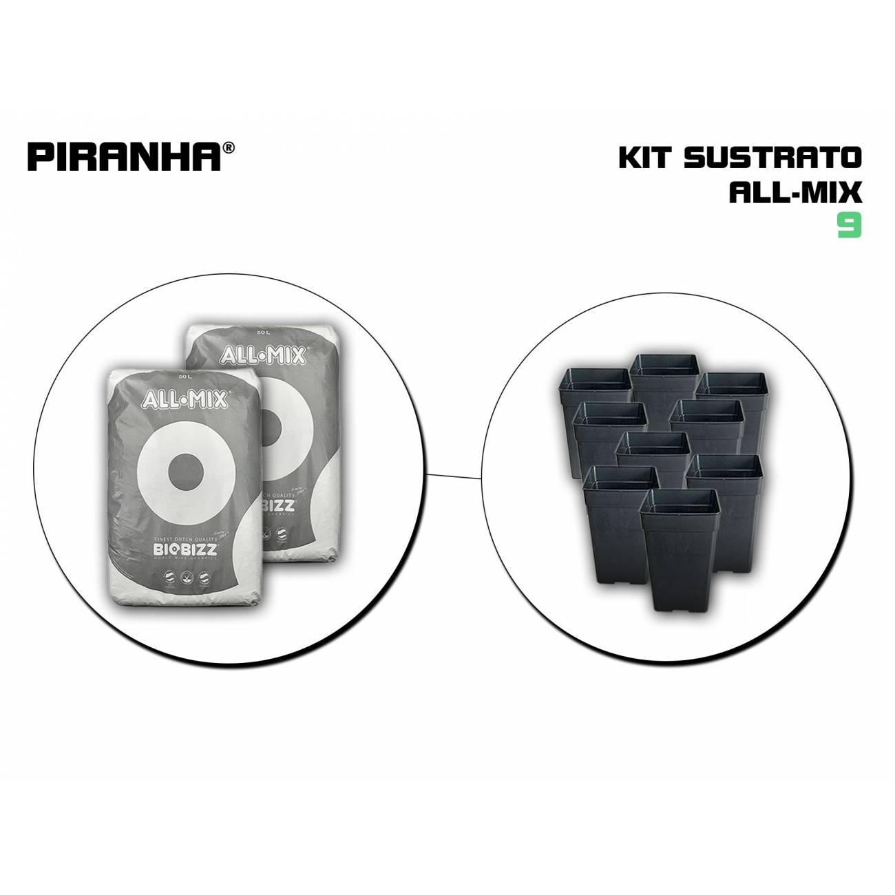 Kit Maceta Sustrato 9 All Mix