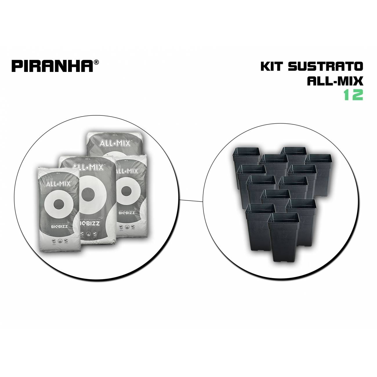 Kit Maceta Sustrato 12 All Mix