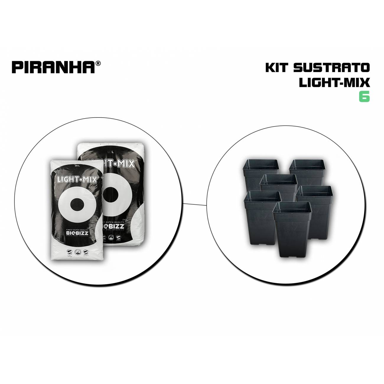 Kit Maceta Sustrato 6 Light Mix
