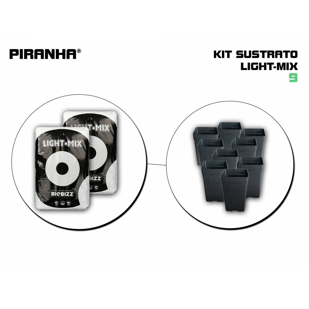 Kit Maceta Sustrato 9 Light Mix