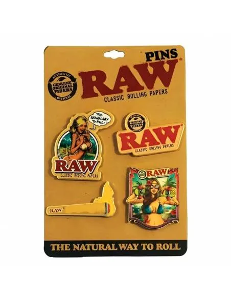 RAW Pins Tarjeta con 4 Diseños
